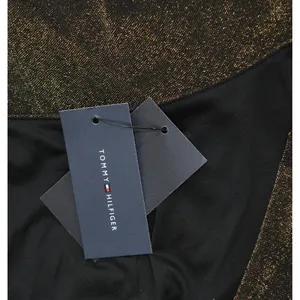 NWT Tommy Hilfiger Puff Sleeve Ruched Dress A4IK118E Bronze Brown / Black 12 thumbnail 6