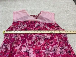 Free People Angelica Printed Tunic Mesh Top Pink Floral Blouse Sleeveless XS/TP thumbnail 12