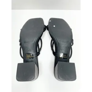 A new day Sandals Strappy Black‎ Block Heel Size 9.5 Square Open Toe thumbnail 8