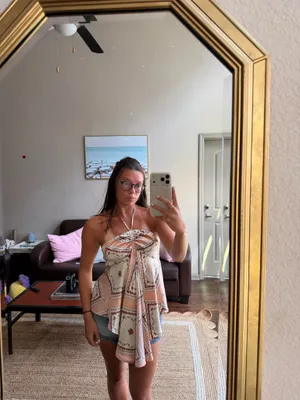Vintage Pink Paisley Picnic Halter Top thumbnail 3