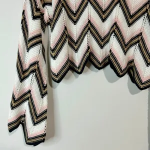 Audrey Parks x Francesca’s Women’s Crochet Knit Cropped Sweater Pink Small EUC thumbnail 3