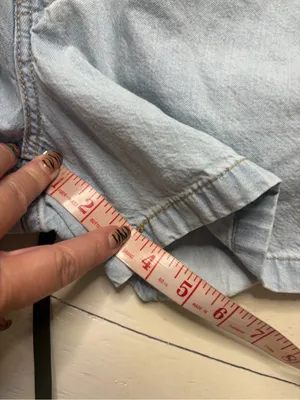 Levis Light Wash Denim Heritage Romper Button Front Short Sleeve Jumpsuit Small thumbnail 5