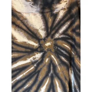 Tryst by Mathey Tie Dye Maxi Skirt XL Black Brown Cream Ribbed Waist Boho Spiral thumbnail 3