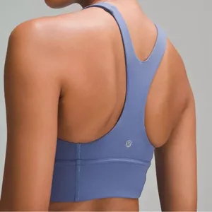 Lululemon Women’s Blue Wunder Train Long Line Bra Sports Bar Athletic Top Size 8 thumbnail 1