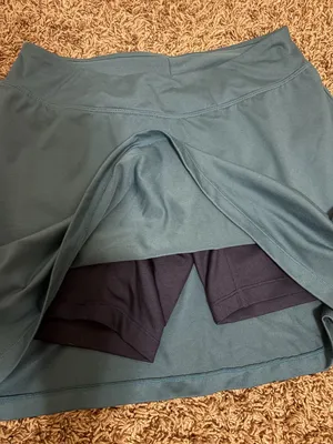 Title Nine Athletic Skort Small Teal Green Black Undershorts Elastic Waist thumbnail 2