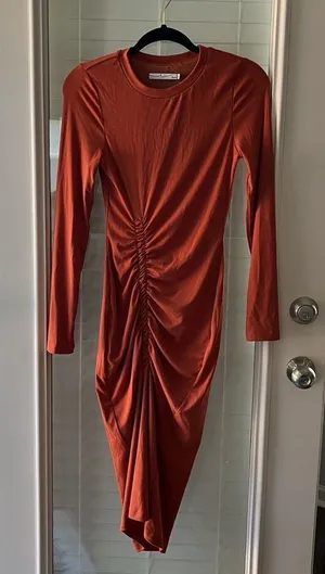 By Egreis‎ Maxi Midi Dress Small Bodycon Ruched Y2K thumbnail 1
