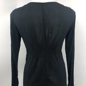 Athleta black sheer lightweight cotton shirred waist dress thumbnail 6