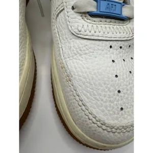 Nike Shoes Women 8.5 Sail Mystic Green Leather Air Force 1 Vandalized‎ Sneakers thumbnail 6