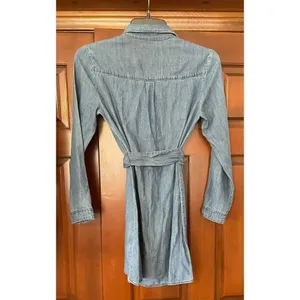 Abercrombie & Fitch, button-down denim belted shirt dress thumbnail 4