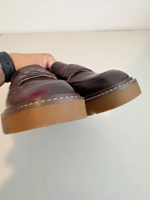 Nordstrom Notorie Leather Loafers Size 8 Burgundy Chunky Platform Shoes Academia thumbnail 3