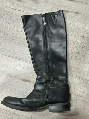 Vince Camuto Farren Boots Black Solid Tall Knee Sz 8M Leather Womens thumbnail 4