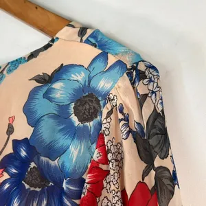 Honey Punch Nude Multicolor Floral Print Flowy Long Sleeve Dress Lulus Womens M thumbnail 11