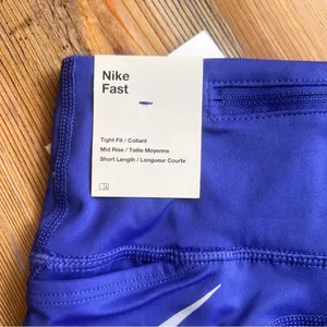 Nike NEW Women's Dri-Fit Fast Mid Rise Purple Swoosh Shorts Size XS SKU#B2481 thumbnail 11
