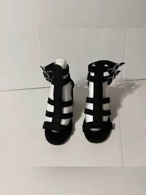 Express black ankle strap block heels women size 6 thumbnail 3