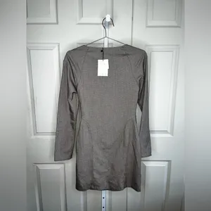 Zara Brown Plaid Square Neck Dress Size XS thumbnail 5