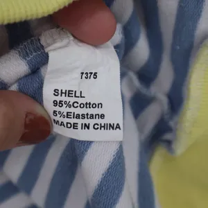 BTFBM Womens Blue White Striped Sweatshirt Yellow Trim Size L thumbnail 3