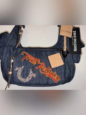 NWT True Religion Denim Embroidered Horseshoe Shoulder Bag Hobo Y2K Streetwear thumbnail 4