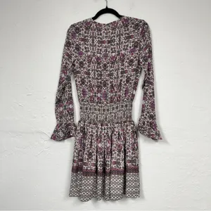 Shoshanna Purple Paisley Silk Dropped Waist Mini Dress Womens 0 Boho Coquette thumbnail 14