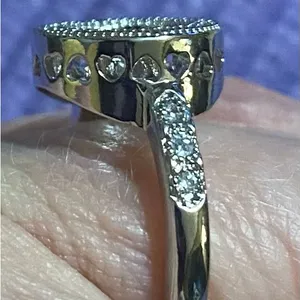 .925 Sterling Silver Circle Halo Ring with Clear Crystal - White thumbnail 5