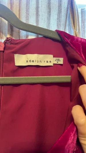 Adelyn Rae Pink Velvet Dress thumbnail 4