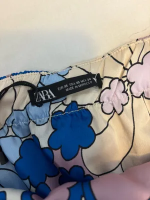 ZARA Strapless Floral Dress Midi thumbnail 3