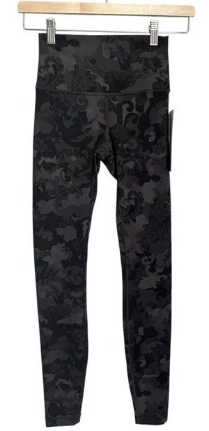 Lululemon Wunder Train  28” - Hidden Heritage Lace Black HLBM / Size 4 Authentic thumbnail 1