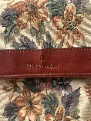 Etienne Aigner Floral Tapestry rare Crossbody with Brown Trim thumbnail 3