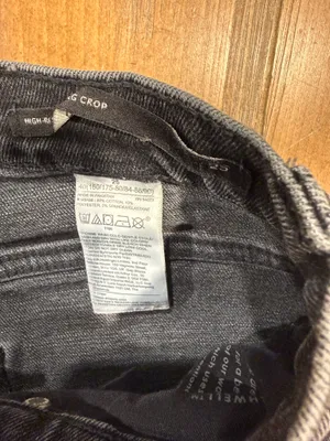 Banana Republic Premium Denim High Rise Wide Leg Crop Jean Women's US 25 Black thumbnail 4