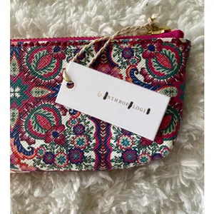 Anthropologie Paisley Print Pouch Purse NEW Cosmetic Bag Pencil Case Pinks Blues thumbnail 7