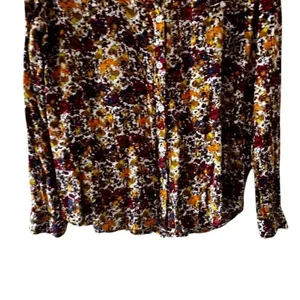 Kut From The Kloth Floral Blouse Button Front Long Sleeves SZ M #2399 thumbnail 5