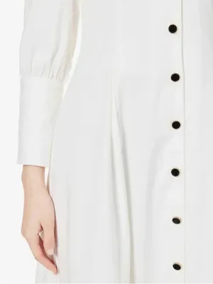 NWT Reformation Halia in White Button-Front Cotton Midi Shirt Dress 12 thumbnail 8