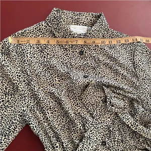 Melloday Midi Dress Small Animal Print Belted Shirt Dress Career Office Work thumbnail 6