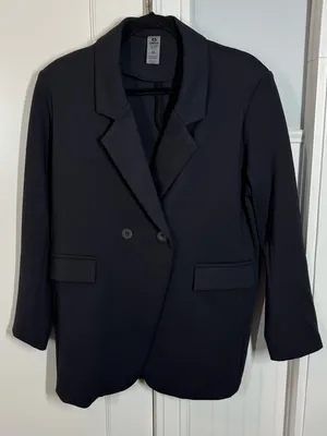 MONO B in a pinch oversized jacquard stripe blazer in black size medium‎ office thumbnail 2