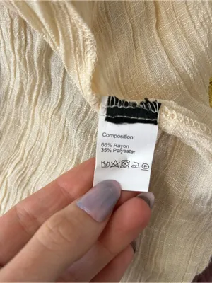 Cream Crochet Trim V-Neck Coverup with Black Accent thumbnail 6