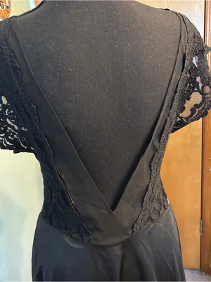 Victoria’s Secret gold label black floral lace bodice satin skirt rosette size M thumbnail 7