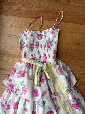 LoveShackFancy x Target Elise Floral Smocked Tiered Midi Dress XL thumbnail 4