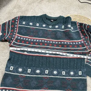 C&A Women’s Wool Blend Crewneck Sweater Grandpacore Cabin Multicolor Green L thumbnail 10