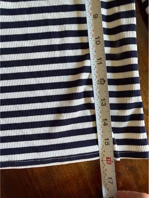 Oak & Trellis XS Black and White Striped Off-Shoulder Long Sleeve Top thumbnail 6