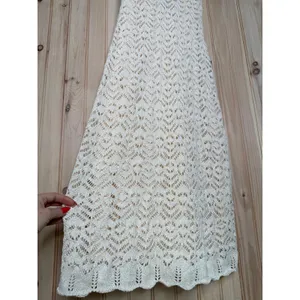 NWT Lulus Sunset Vibes Light Beige Crochet Sleeveless Midi Dress Classy Size XS thumbnail 5