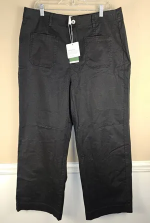 NWT Halara Womens Black Wide Leg Crop Pants XL thumbnail 1