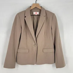 Samantha Brown Blazer‎ Jacket Womens Medium Brown Notch Lapel Single Breasted thumbnail 1