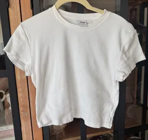 Aritzia TNA ribbed crewneck tshirt tee cropped top short sleeve thumbnail 1