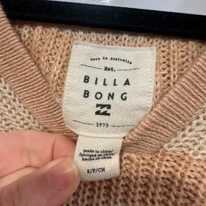 Billabong Mas Amor‎ Peach and Cream Striped Hooded Sweater thumbnail 3