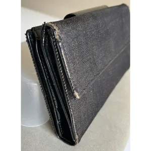 Authentic Bvlgari 7x4 Logomania Monogram Denim Patent Leather Long Wallet Italy thumbnail 8