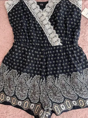 Floral Romper Black thumbnail 2