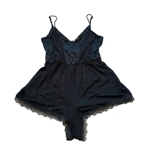 Intimately Free People Black Teddy Romper Lace Romantic Loungewear Coquette thumbnail 1