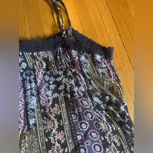 Vtg Y2K faded glory boho Fairycore brown paisley babydoll tank, size L thumbnail 11