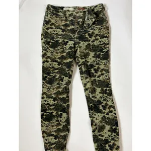 Anthropologie Pilcro High Rise Skinny Corduroy Pants Floral Camo Green Brown 29 thumbnail 3