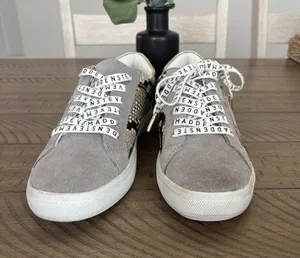 Steve Madden Women's Snake Print Sneakers - Gray and Cream thumbnail 4