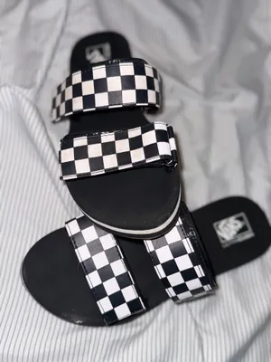 Vans Velcro Sandals Black White Checker thumbnail 2